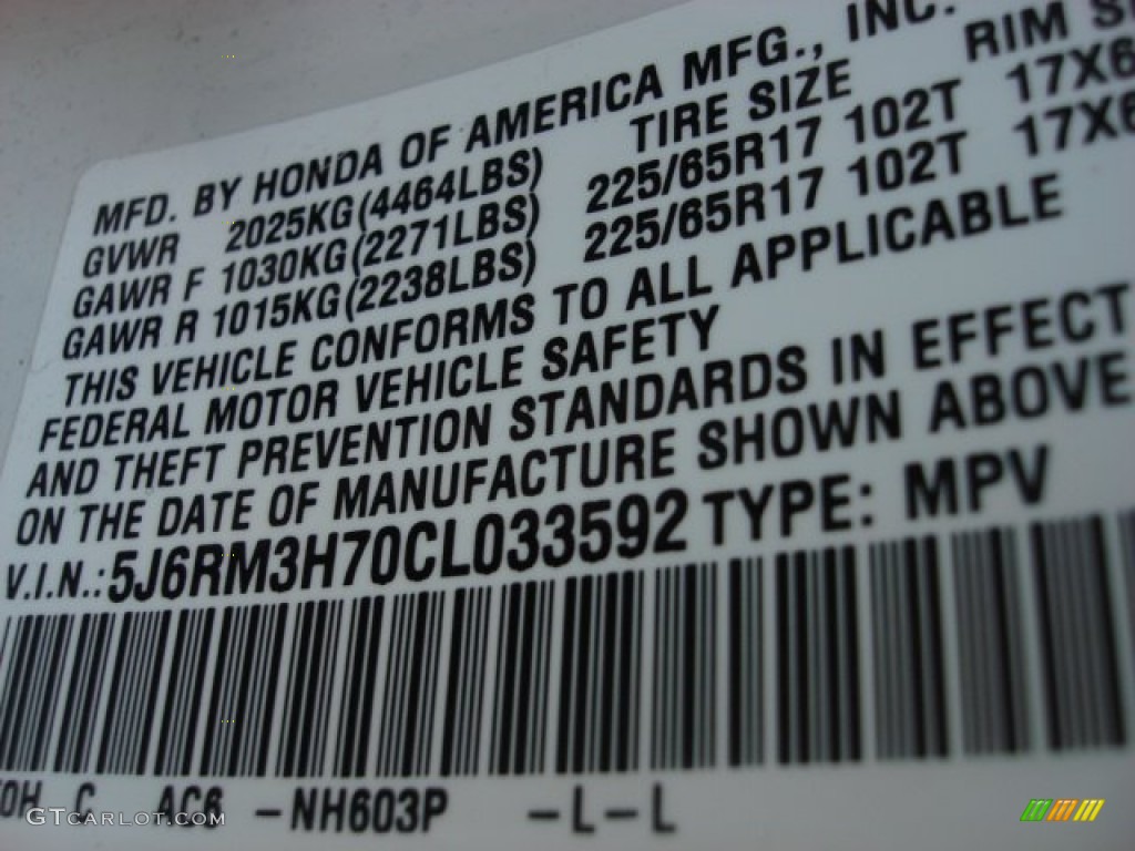 2012 CR-V EX-L - White Diamond Pearl / Beige photo #31