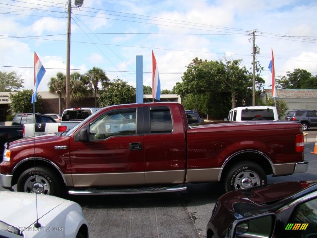 2006 F150 XLT SuperCab - Dark Toreador Red Metallic / Tan photo #5