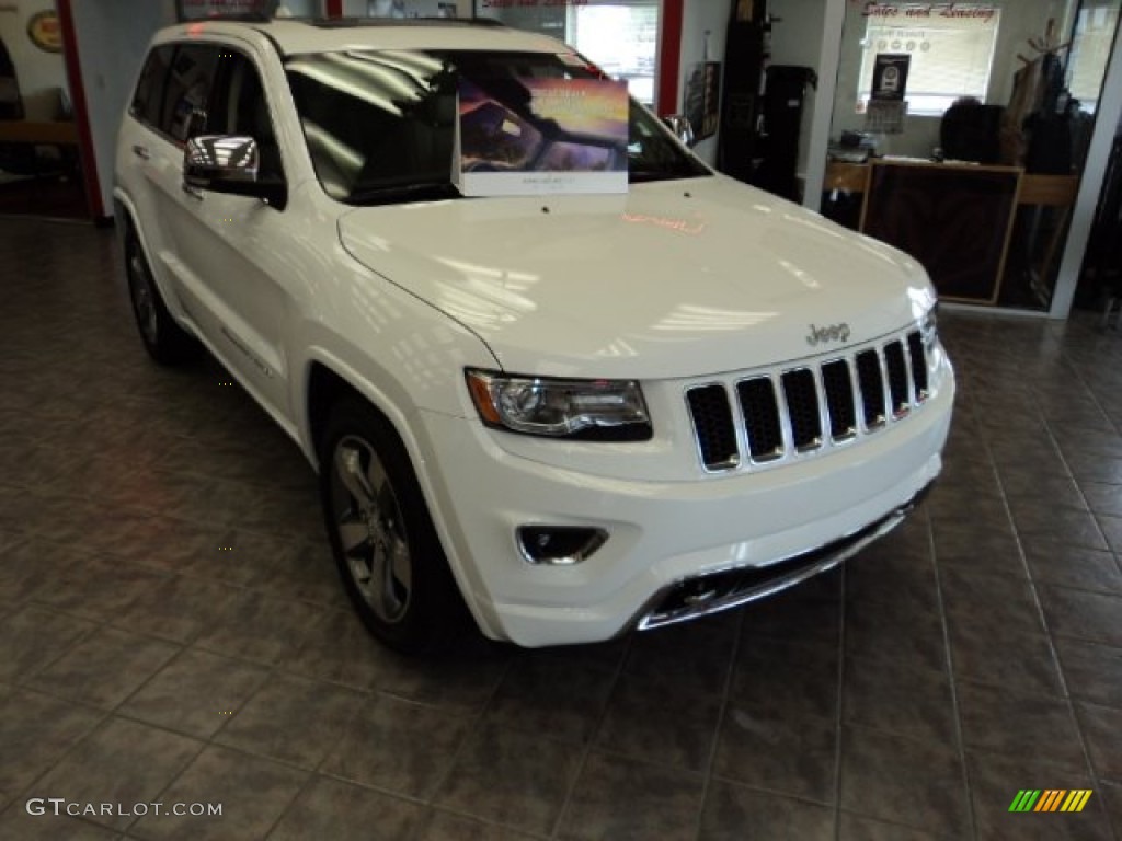 2014 Grand Cherokee Overland 4x4 - Bright White / Overland Nepal Jeep Brown Light Frost photo #2
