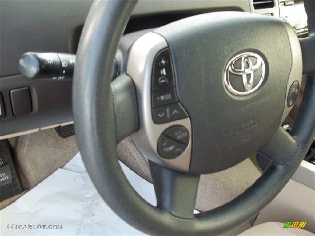 2005 Prius Hybrid - Tideland Gray Green Pearl / Ivory/Brown photo #8