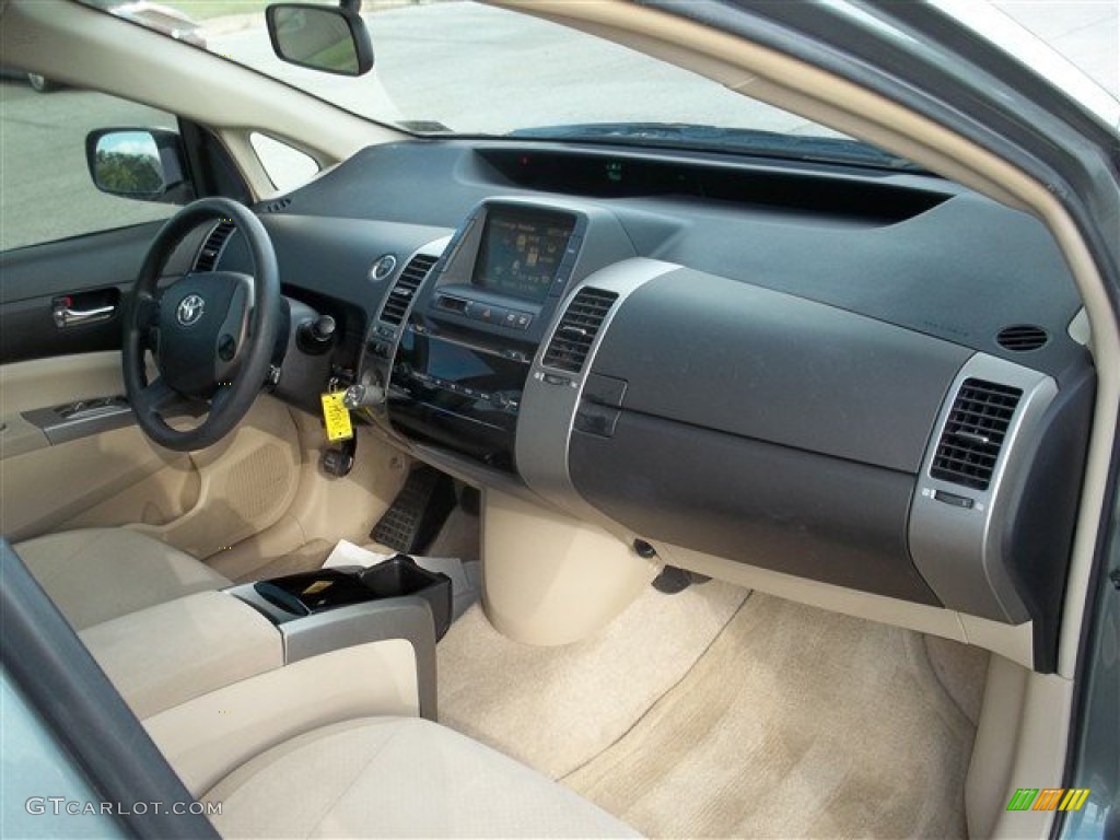 2005 Prius Hybrid - Tideland Gray Green Pearl / Ivory/Brown photo #31