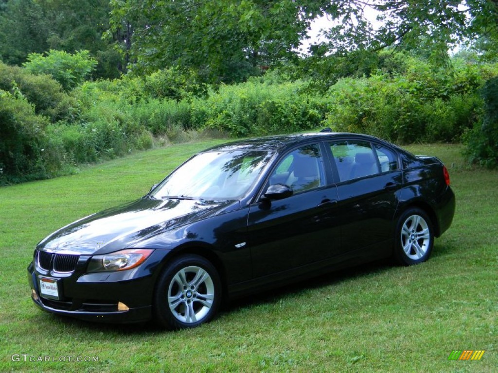 2008 3 Series 328xi Sedan - Black Sapphire Metallic / Beige photo #2