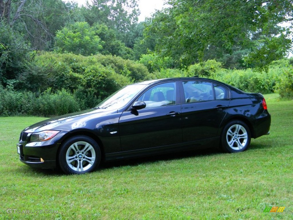 2008 3 Series 328xi Sedan - Black Sapphire Metallic / Beige photo #3