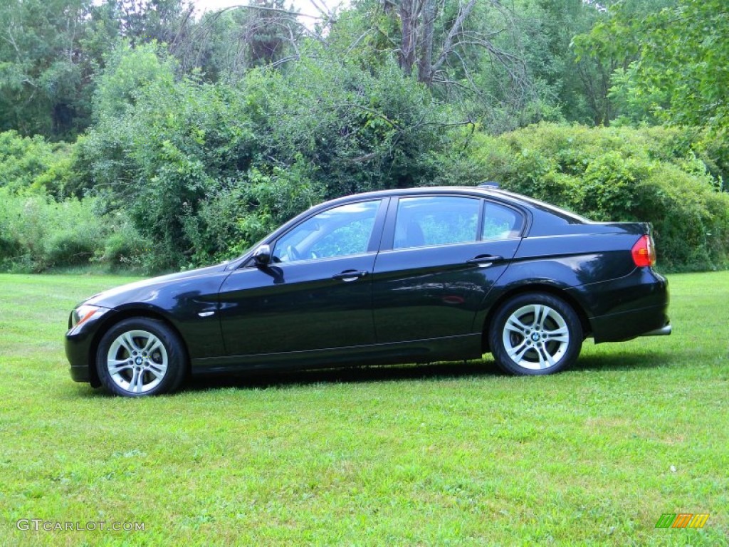 2008 3 Series 328xi Sedan - Black Sapphire Metallic / Beige photo #4
