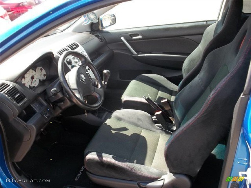 Black Interior 2004 Honda Civic Si Coupe Photo #83683591
