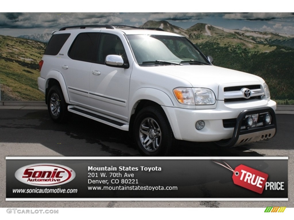 2007 Sequoia Limited 4WD - Super White / Taupe photo #1