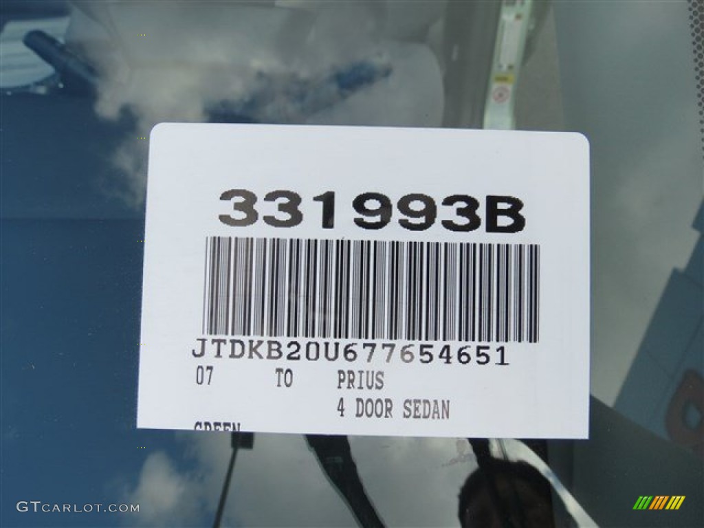 2007 Prius Hybrid - Silver Pine Green Mica / Bisque Beige photo #19