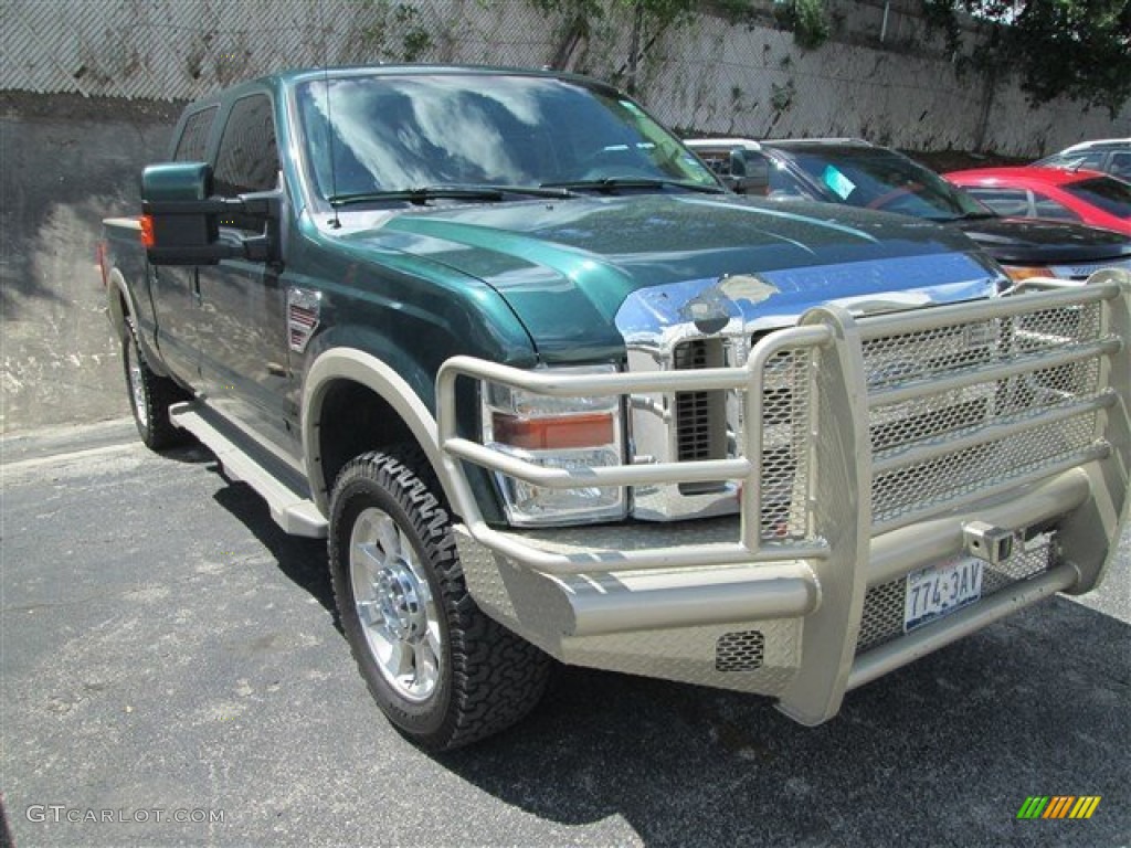2008 F250 Super Duty King Ranch Crew Cab 4x4 - Forest Green Metallic / Camel/Chaparral Leather photo #1