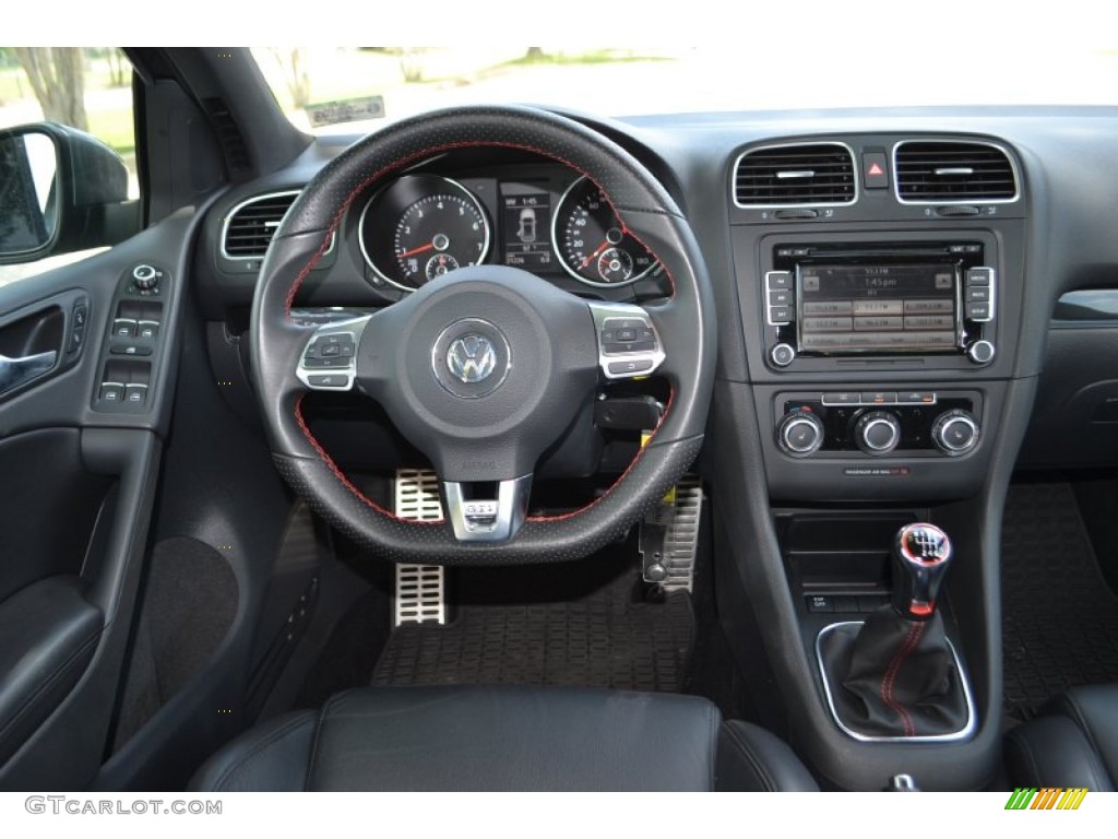 2010 Volkswagen GTI 4 Door Titan Black Leather Dashboard Photo #83685325