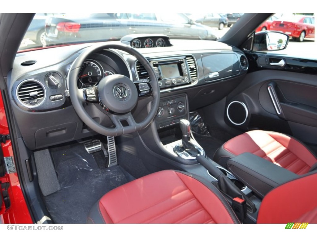 Black/Red Interior 2013 Volkswagen Beetle Turbo Convertible Photo #83688529