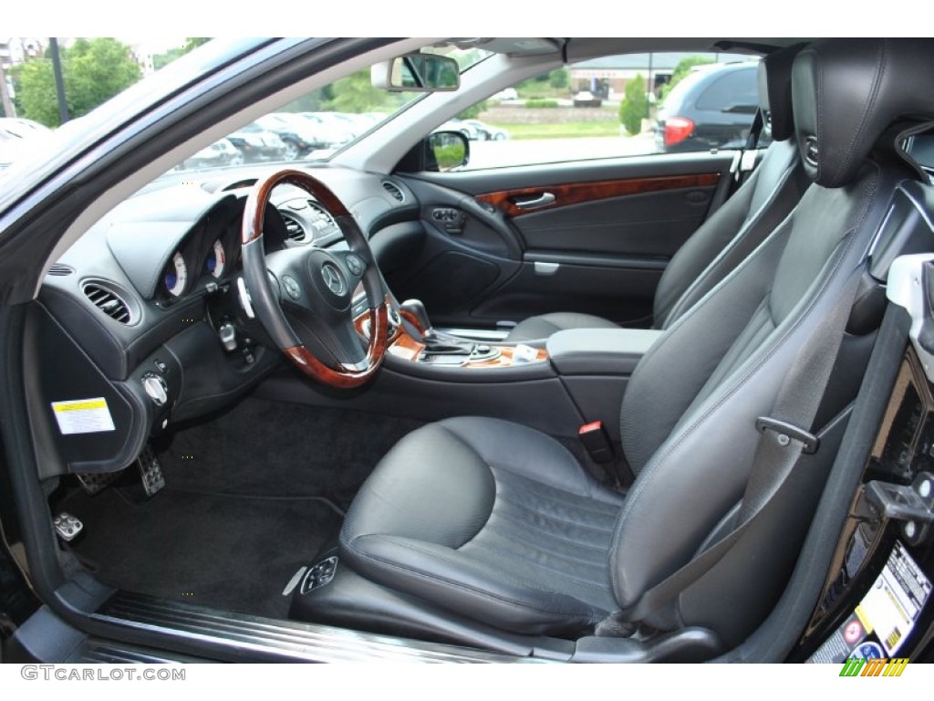 Black Interior 2009 Mercedes-Benz SL 550 Roadster Photo #83695762