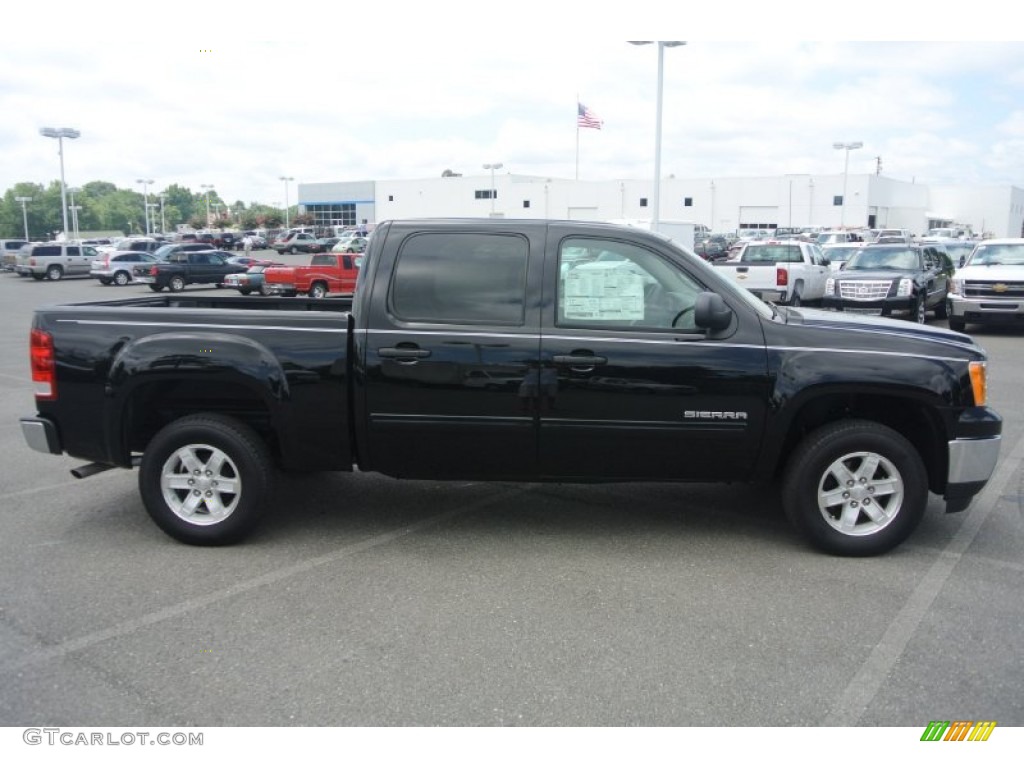 2013 Sierra 1500 SLE Crew Cab - Onyx Black / Light Titanium/Dark Titanium photo #6