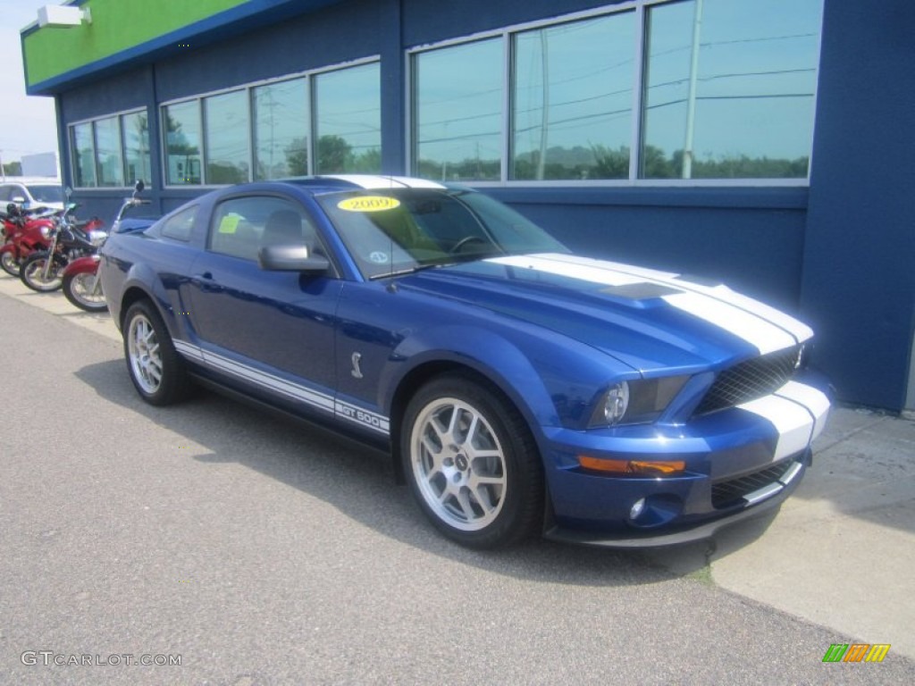 2009 Mustang Shelby GT500 Coupe - Vista Blue Metallic / Black/Black photo #4