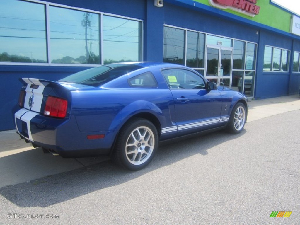 2009 Mustang Shelby GT500 Coupe - Vista Blue Metallic / Black/Black photo #6