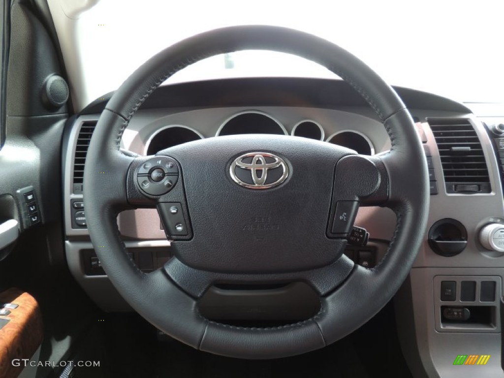 2012 Toyota Tundra Limited CrewMax Graphite Steering Wheel Photo #83698117