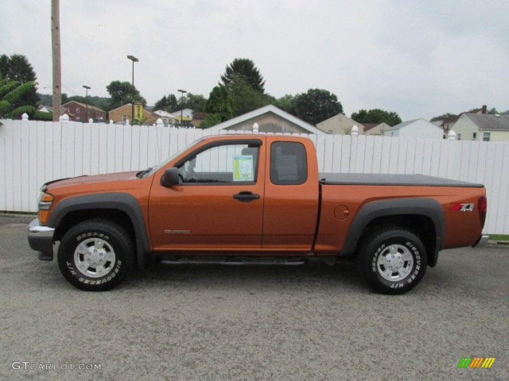 2005 Colorado Z71 Extended Cab 4x4 - Sunburst Orange Metallic / Sport Pewter photo #2