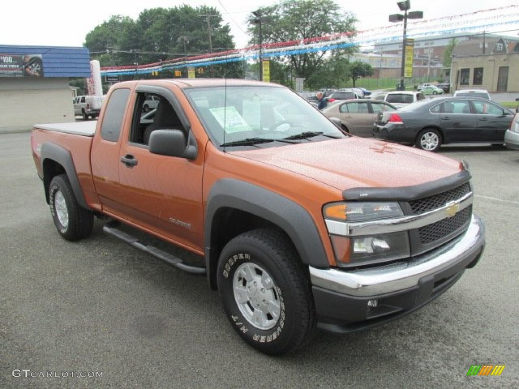 2005 Colorado Z71 Extended Cab 4x4 - Sunburst Orange Metallic / Sport Pewter photo #5