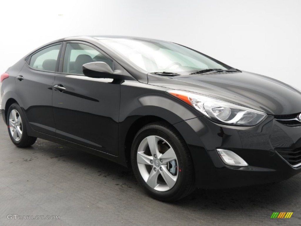 2013 Elantra GLS - Midnight Black / Gray photo #2