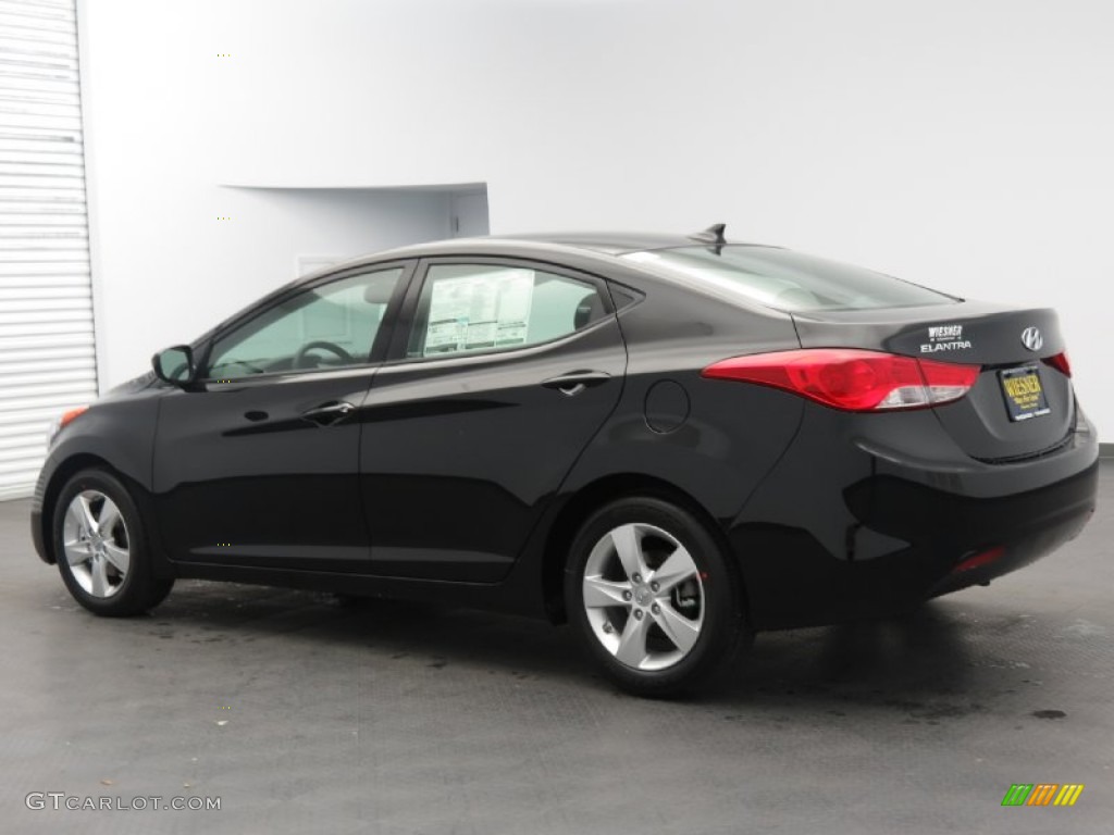 2013 Elantra GLS - Midnight Black / Gray photo #3