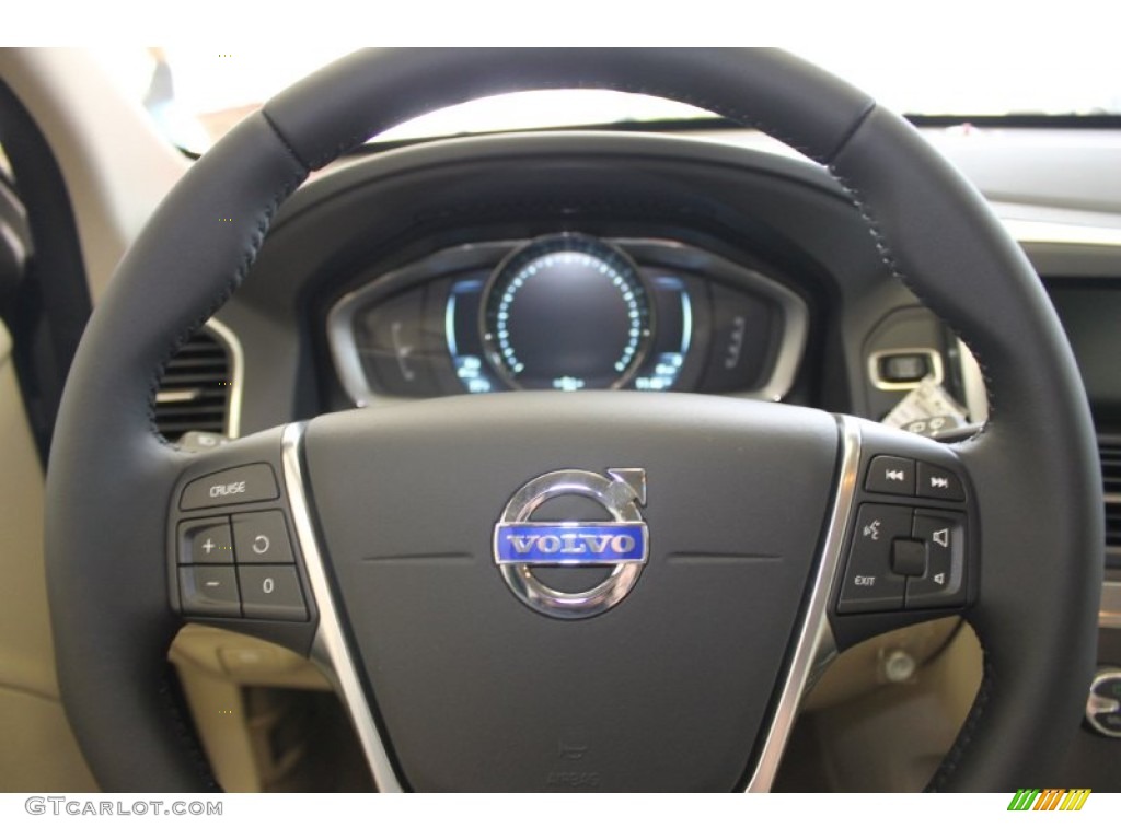 2014 Volvo XC60 3.2 Sandstone Beige Steering Wheel Photo #83702602