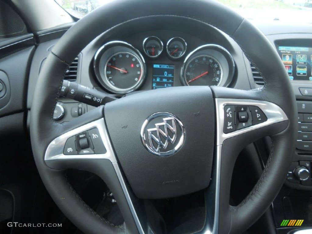 2013 Buick Regal Standard Regal Model Ebony Steering Wheel Photo #83702797