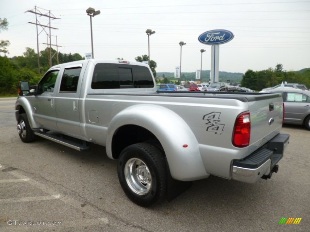 Ingot Silver 2012 Ford F450 Super Duty Lariat Crew Cab 4x4 Dually Exterior Photo #83702905