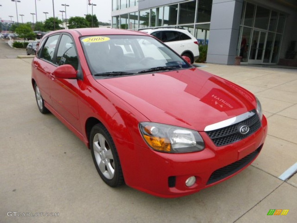 2008 Spectra 5 SX Wagon - Classic Red / Black photo #8