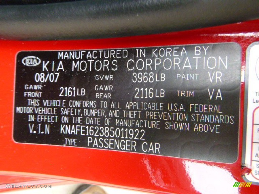 2008 Spectra 5 SX Wagon - Classic Red / Black photo #24