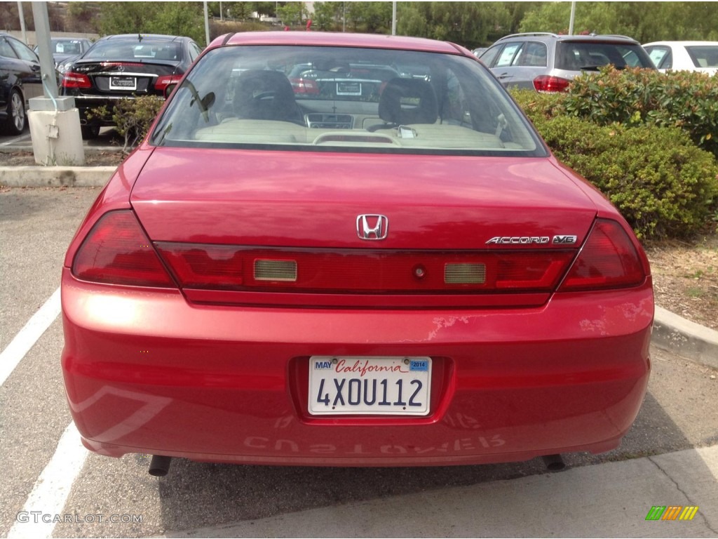 2002 Accord EX V6 Coupe - Firepepper Red Pearl / Ivory photo #3