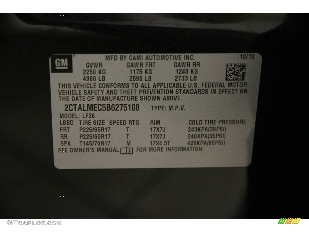 2011 Terrain SLE - Carbon Black Metallic / Jet Black photo #18