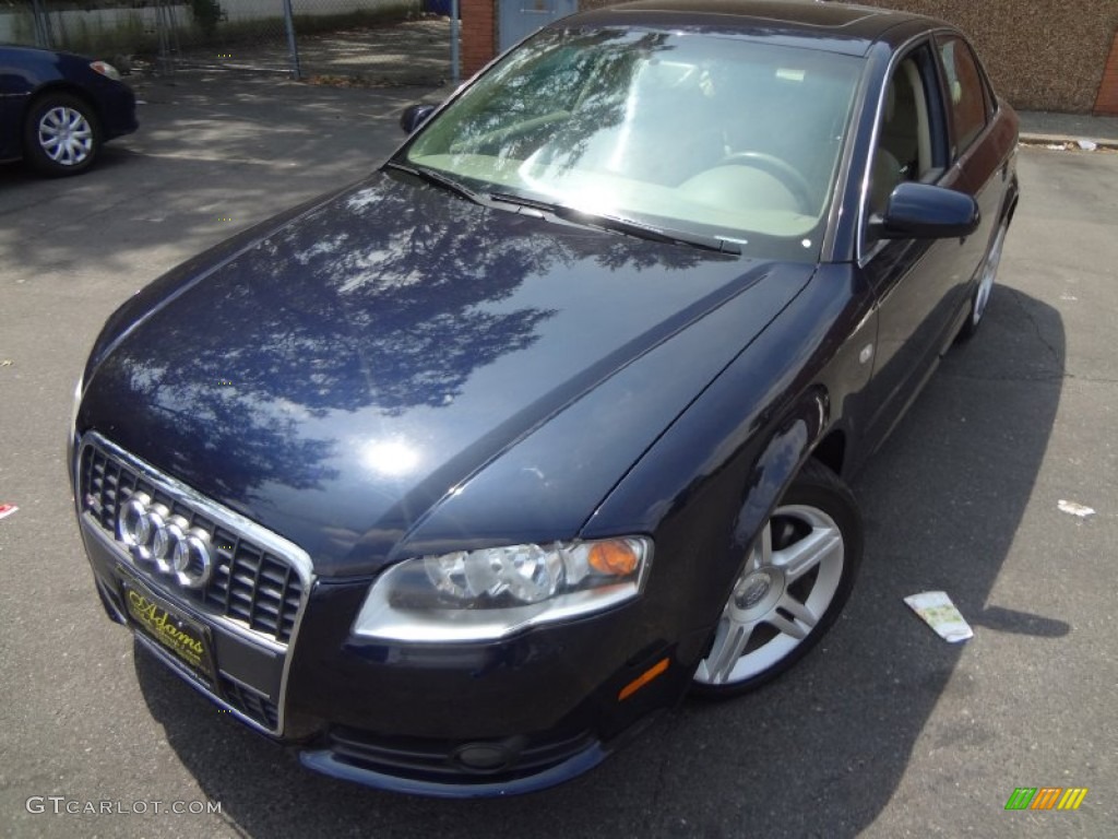 2008 A4 2.0T quattro Sedan - Deep Sea Blue Pearl Effect / Beige photo #1