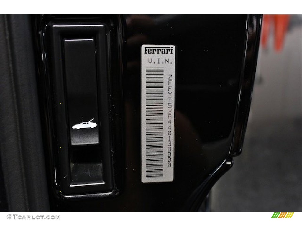 2004 Ferrari 360 Spider Info Tag Photo #83715679