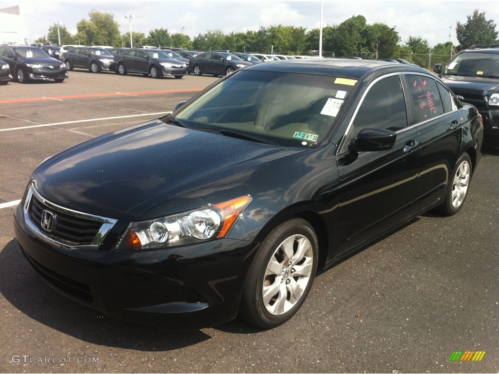 2010 Accord EX Sedan - Crystal Black Pearl / Ivory photo #2