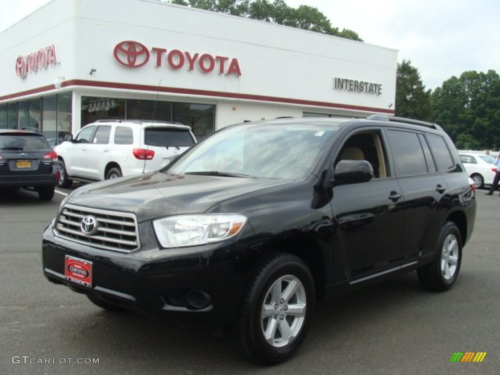 2010 Highlander V6 4WD - Black / Sand Beige photo #1