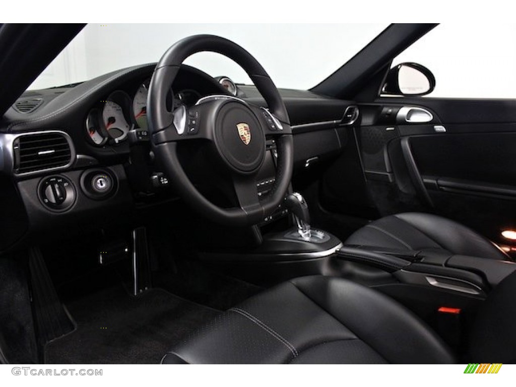 Black Interior 2011 Porsche 911 Turbo S Cabriolet Photo #83716582