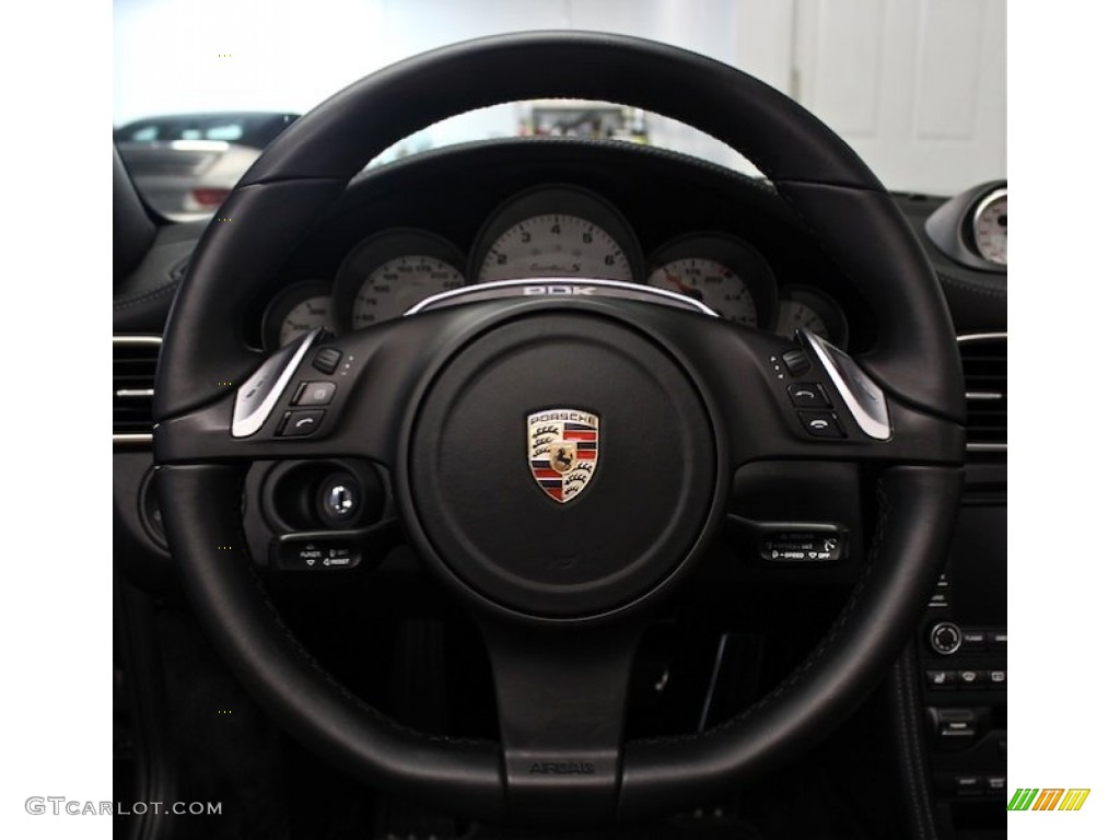 2011 Porsche 911 Turbo S Cabriolet Black Steering Wheel Photo #83716615
