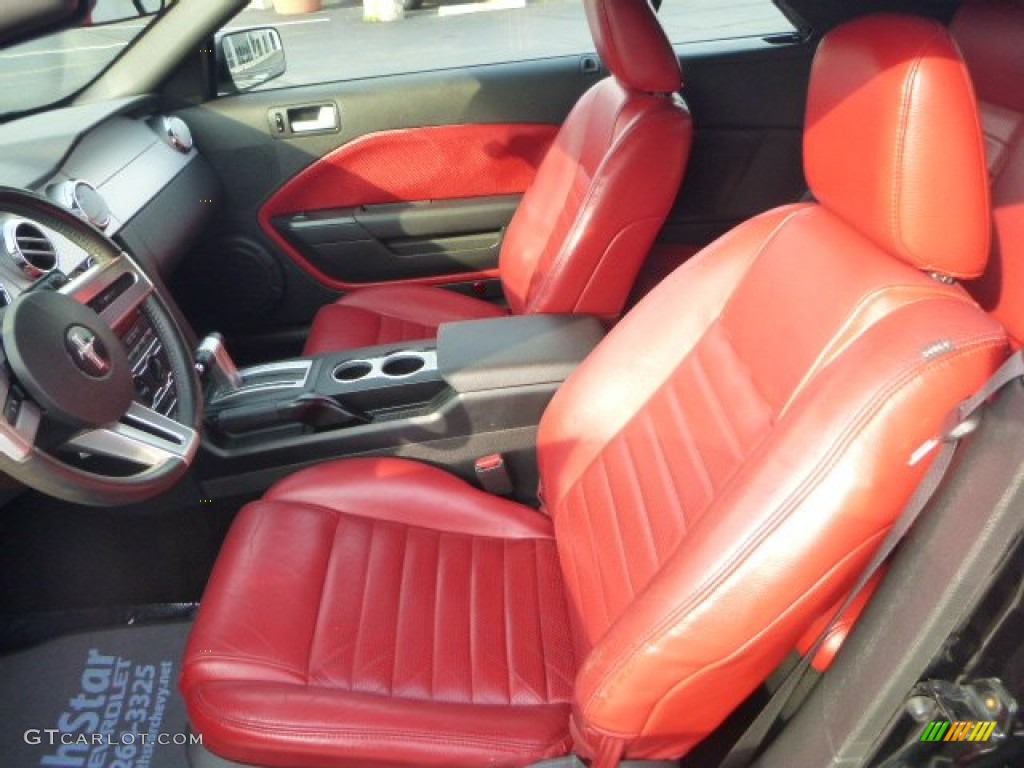 2005 Mustang GT Premium Convertible - Black / Dark Charcoal/Red photo #10