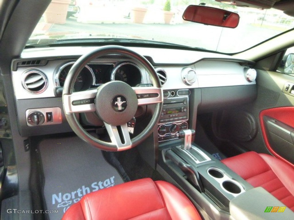 2005 Mustang GT Premium Convertible - Black / Dark Charcoal/Red photo #12