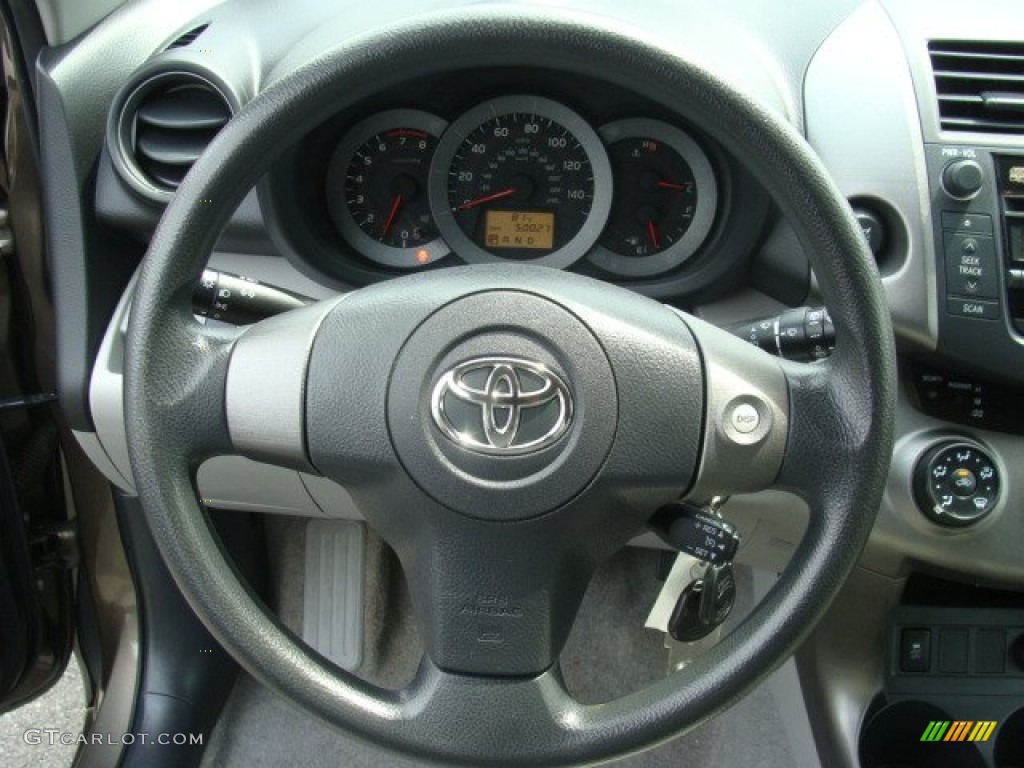 2010 Toyota RAV4 V6 4WD Ash Gray Steering Wheel Photo #83717527