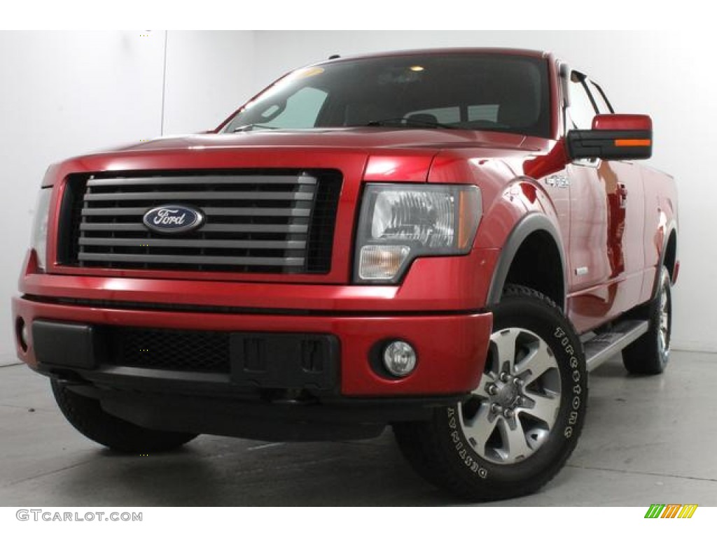 Red Candy Metallic 2011 Ford F150 FX4 SuperCab 4x4 Exterior Photo #83718154