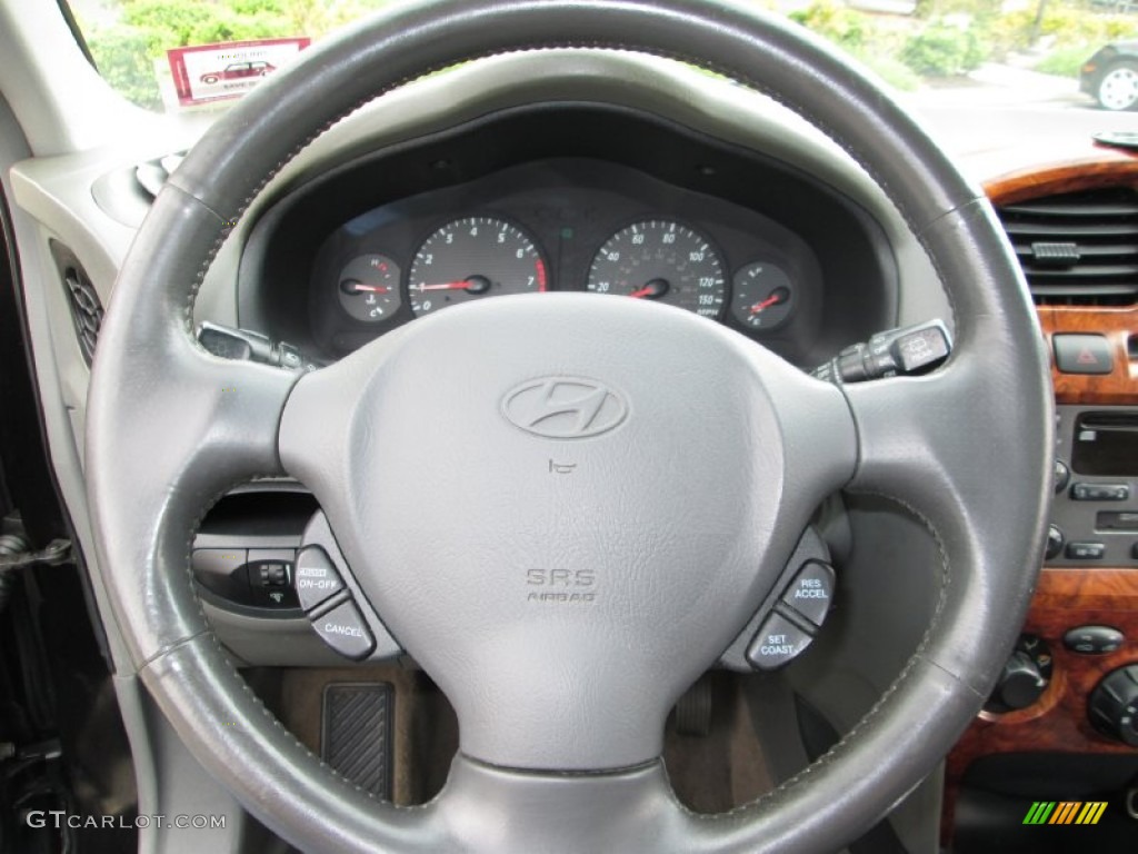 2003 Santa Fe GLS 4WD - Black Obsidian / Gray photo #22