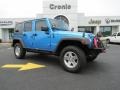 2010 Surf Blue Pearl Jeep Wrangler Unlimited Rubicon 4x4  photo #1