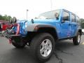 2010 Surf Blue Pearl Jeep Wrangler Unlimited Rubicon 4x4  photo #3