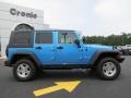 2010 Surf Blue Pearl Jeep Wrangler Unlimited Rubicon 4x4  photo #8