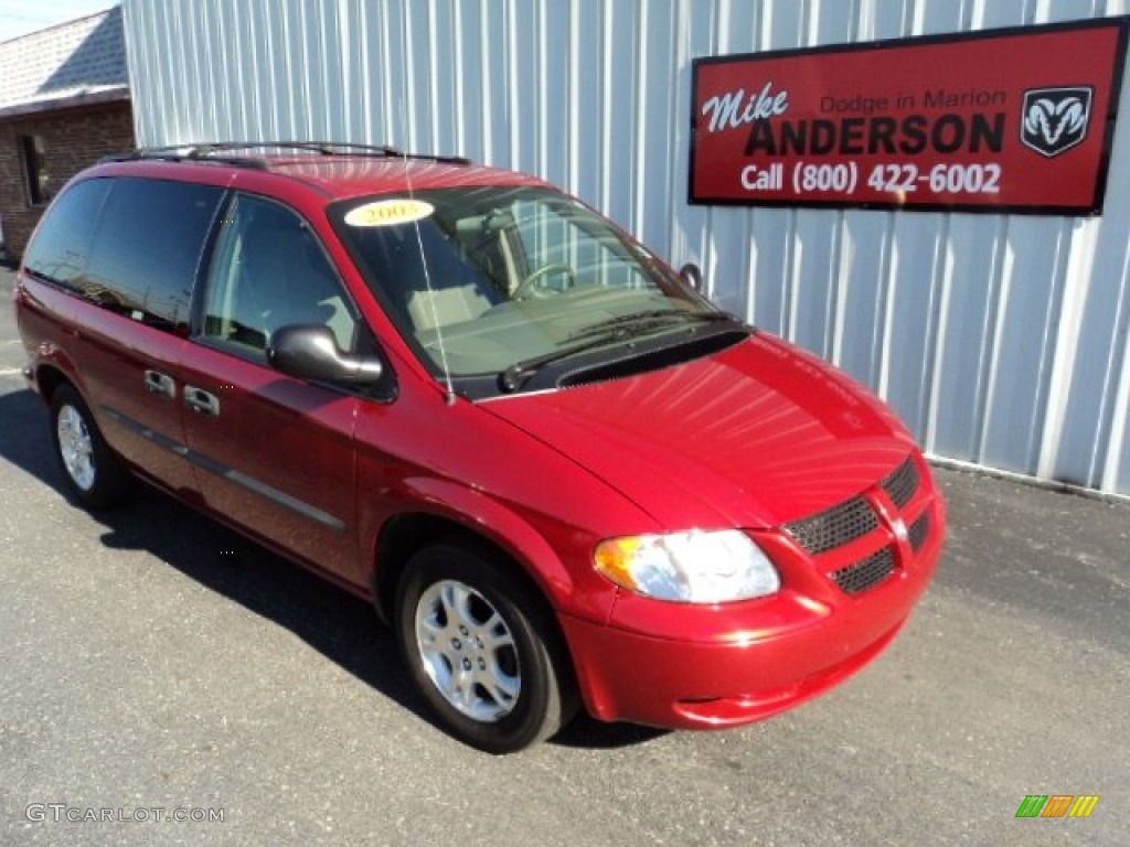 2003 Caravan SXT - Inferno Red Tinted Pearl / Taupe photo #1