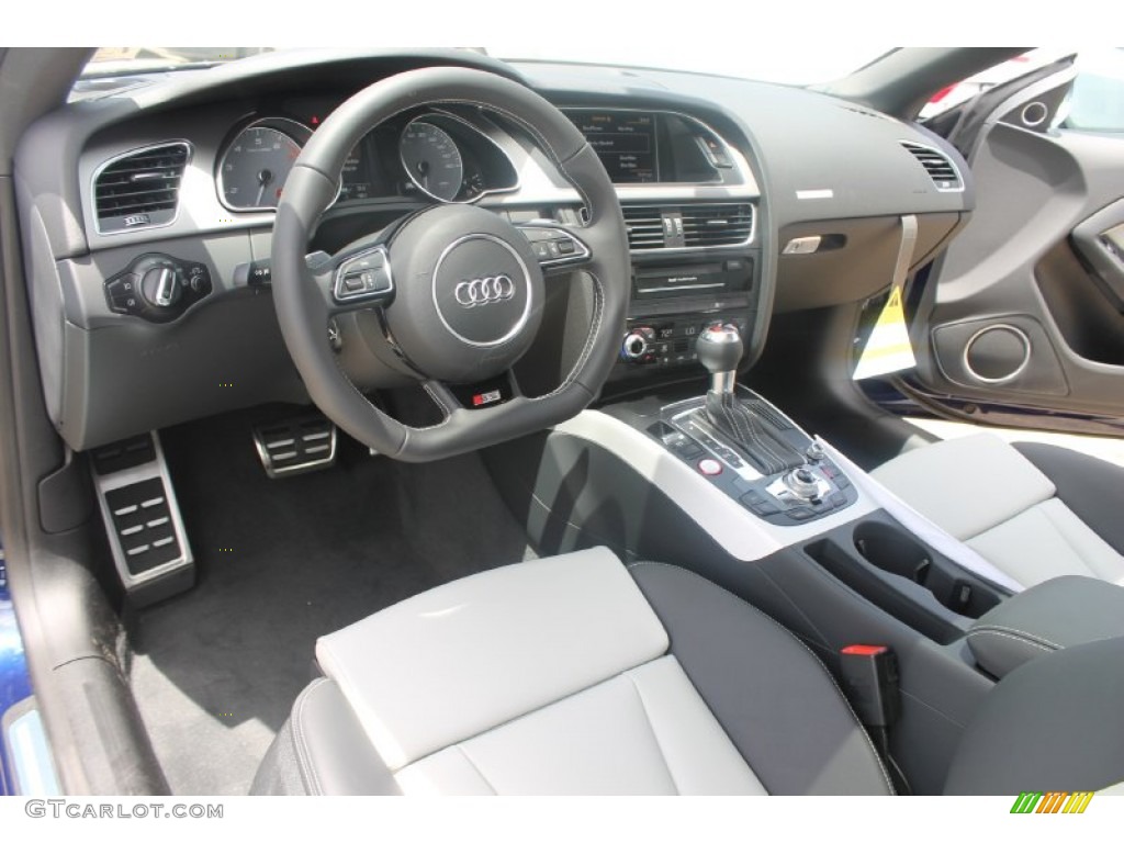 Black/Lunar Silver Interior 2014 Audi S5 3.0T Premium Plus quattro Coupe Photo #83740768