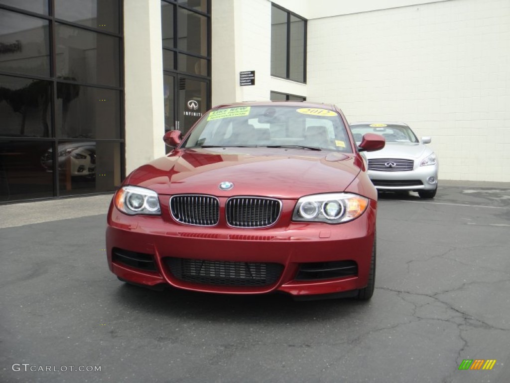 2012 1 Series 135i Coupe - Vermillion Red Metallic / Savanna Beige photo #2