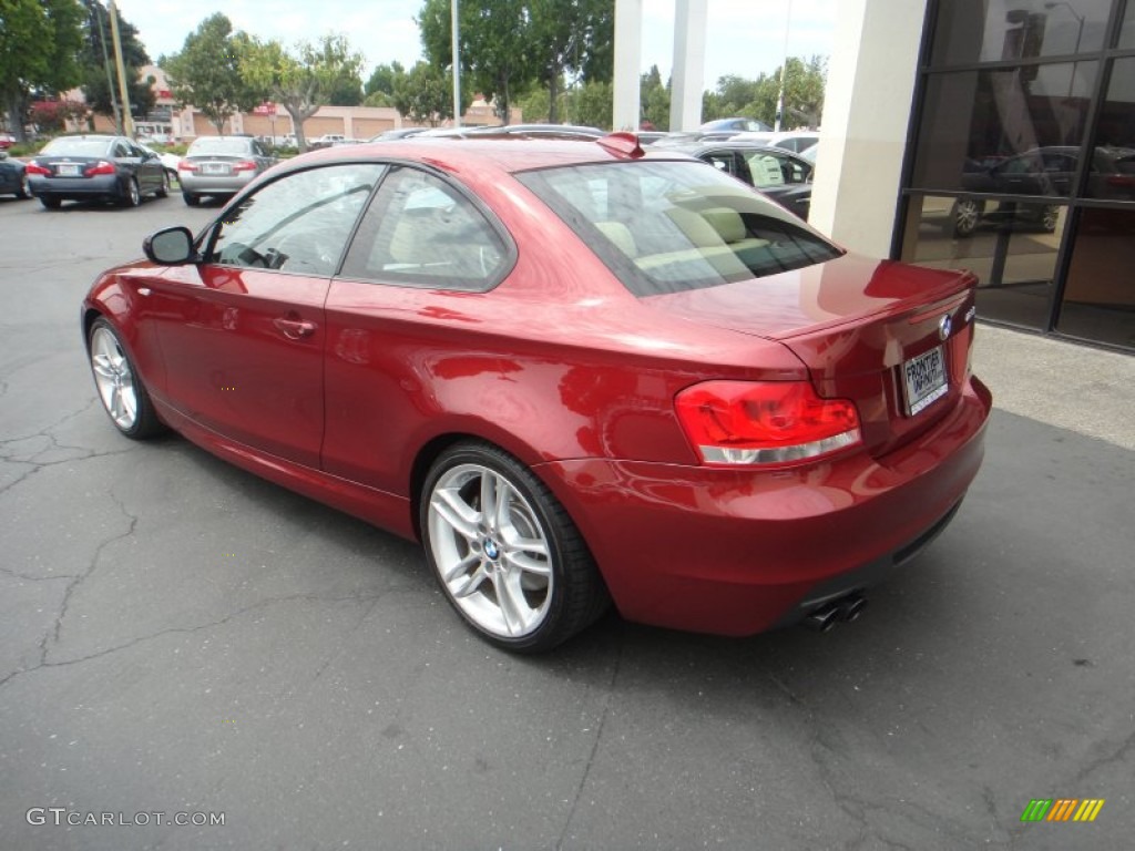 2012 1 Series 135i Coupe - Vermillion Red Metallic / Savanna Beige photo #7