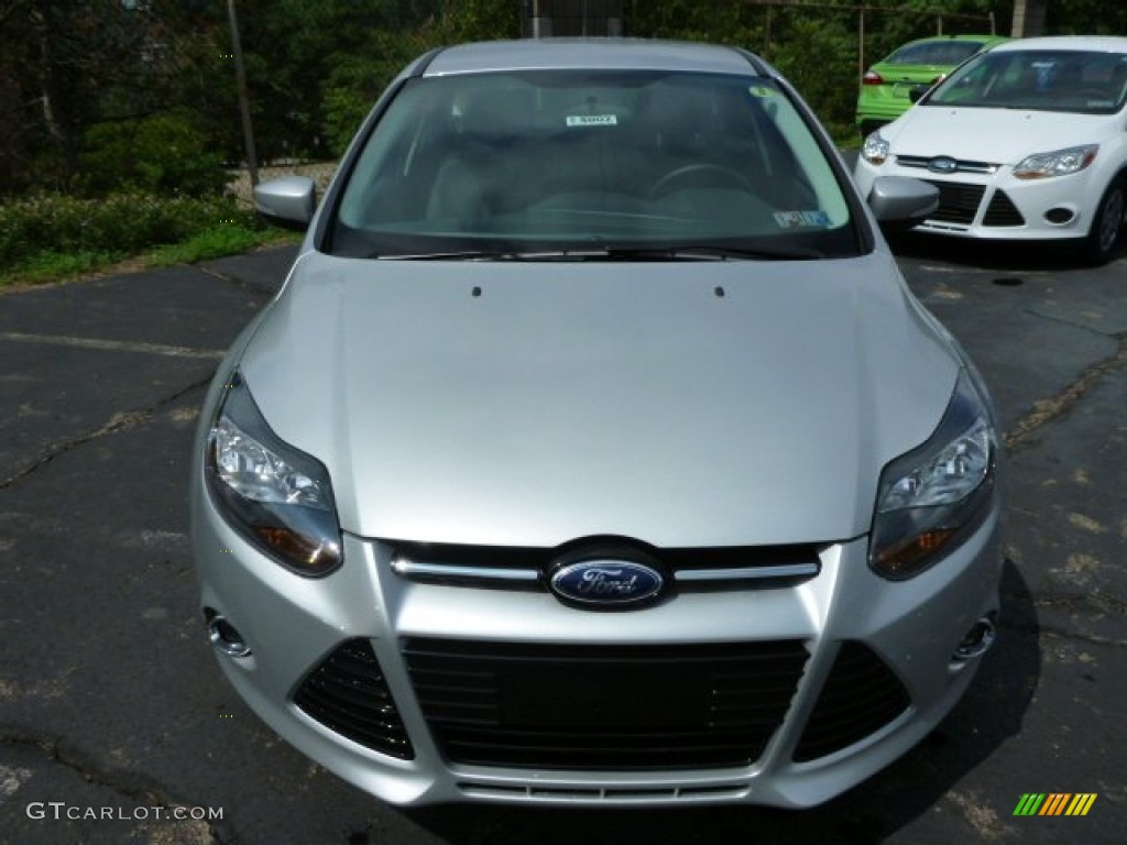 Ingot Silver 2014 Ford Focus Titanium Hatchback Exterior Photo #83741743
