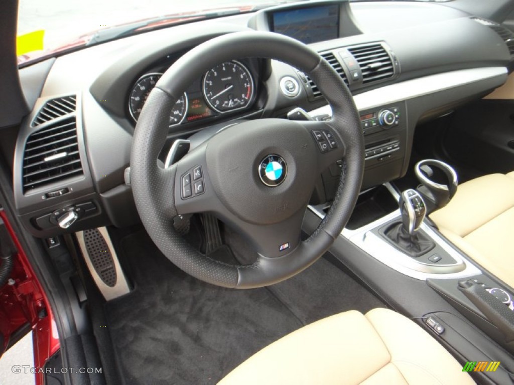 2012 BMW 1 Series 135i Coupe Savanna Beige Dashboard Photo #83741854